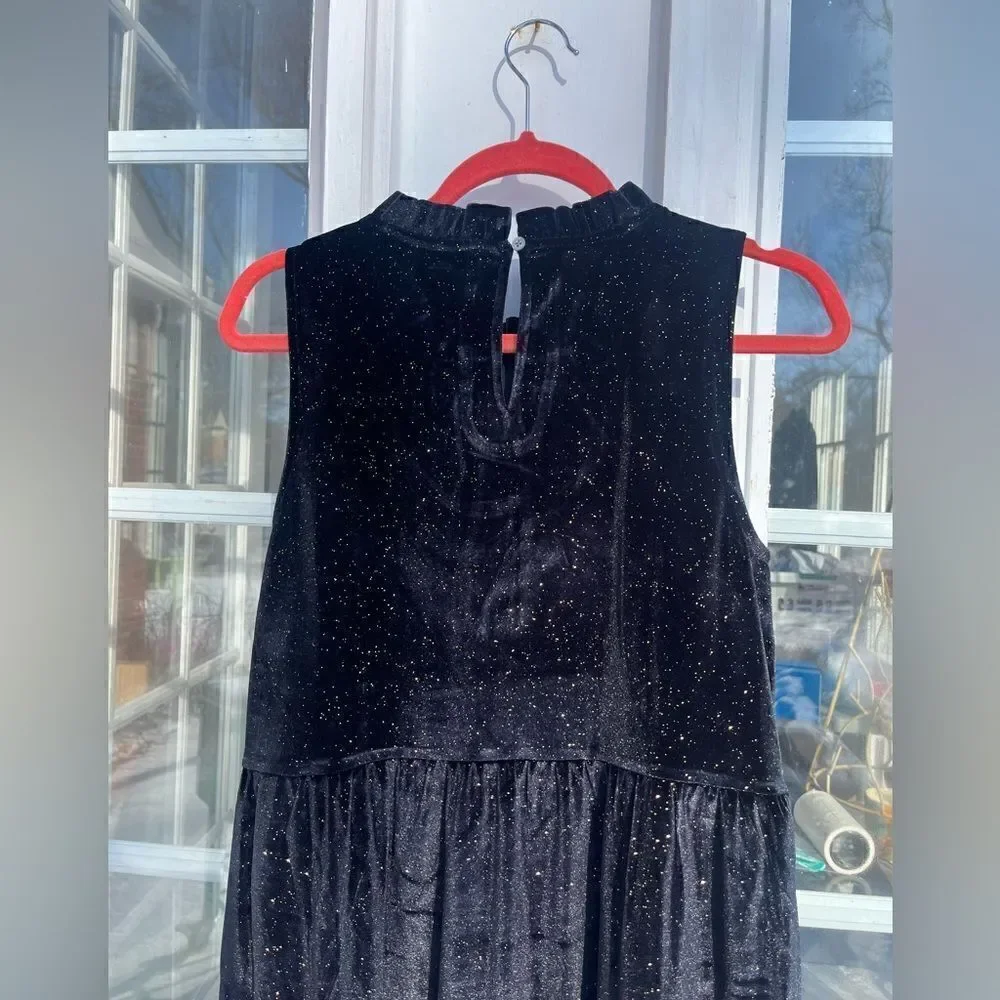 J Crew Velvet Shimmer Tiered Midi Dress NWT